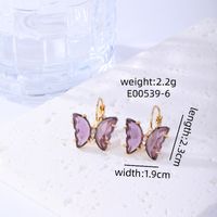 1 Pair Sweet Butterfly Plating Inlay Copper Zircon Gold Plated Earrings sku image 4