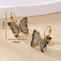 1 Pair Sweet Butterfly Plating Inlay Copper Zircon Gold Plated Earrings sku image 5