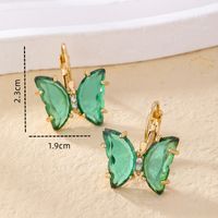 1 Pair Sweet Butterfly Plating Inlay Copper Zircon Gold Plated Earrings sku image 6