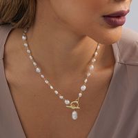 Classic Style Streetwear Geometric Imitation Pearl Women's Pendant Necklace sku image 1