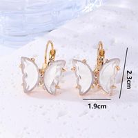 1 Pair Sweet Butterfly Plating Inlay Copper Zircon Gold Plated Earrings sku image 7