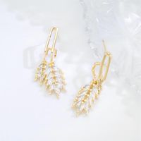 1 Pair Glam Luxurious Grain Plating Inlay Copper Alloy Zircon 18k Gold Plated Drop Earrings main image 5