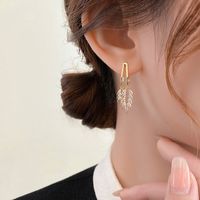 1 Pair Glam Luxurious Grain Plating Inlay Copper Alloy Zircon 18k Gold Plated Drop Earrings main image 3