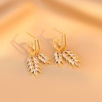 1 Pair Glam Luxurious Grain Plating Inlay Copper Alloy Zircon 18k Gold Plated Drop Earrings main image 1