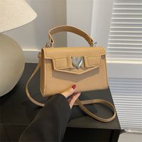 Women's Pu Leather Heart Shape Solid Color Streetwear Square Lock Clasp Handbag main image 5