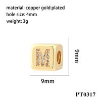 Simple Style Letter Copper Plating Inlay Zircon 18k Gold Plated Charms sku image 10