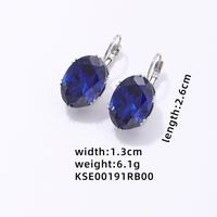 1 Pair Simple Style Oval Plating Inlay Copper Zircon Rhodium Plated Drop Earrings sku image 6