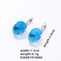 1 Pair Simple Style Oval Plating Inlay Copper Zircon Rhodium Plated Drop Earrings sku image 5