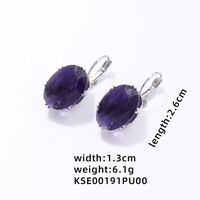 1 Pair Simple Style Oval Plating Inlay Copper Zircon Rhodium Plated Drop Earrings sku image 4