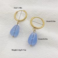 Fashion Water Droplets Stainless Steel Plating Natural Stone Drop Earrings 1 Pair main image 6