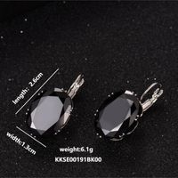 1 Pair Simple Style Oval Plating Inlay Copper Zircon Rhodium Plated Drop Earrings sku image 2