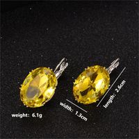 1 Pair Simple Style Oval Plating Inlay Copper Zircon Rhodium Plated Drop Earrings sku image 3