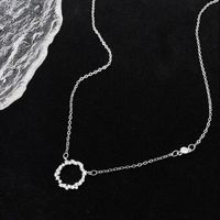 Vintage Style Round Solid Color Sterling Silver Plating Inlay Zircon Gold Plated Silver Plated Pendant Necklace main image 3