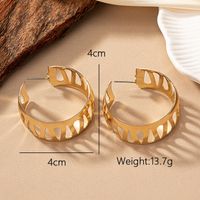 1 Pair Glam Luxurious Solid Color Plating Hollow Out Alloy 14k Gold Plated Ear Studs main image 2
