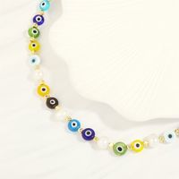 Vintage Style Eye Plastic Resin Freshwater Pearl Beaded Plating 18k Gold Plated Women's Necklace main image 3