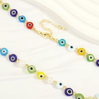 Vintage Style Eye Plastic Resin Freshwater Pearl Beaded Plating 18k Gold Plated Women's Necklace main image 5