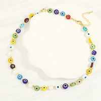 Vintage Style Eye Plastic Resin Freshwater Pearl Beaded Plating 18k Gold Plated Women's Necklace main image 6