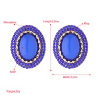 1 Pair Simple Style Oval Plating Inlay Alloy Resin Rhinestones Gold Plated Ear Studs main image 2