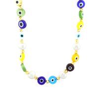 Vintage Style Eye Plastic Resin Freshwater Pearl Beaded Plating 18k Gold Plated Women's Necklace main image 8