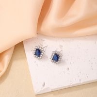 1 Pair Simple Style Rectangle Plating Inlay Copper Zircon Ear Studs main image 5