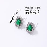 1 Pair Simple Style Rectangle Plating Inlay Copper Zircon Ear Studs sku image 3