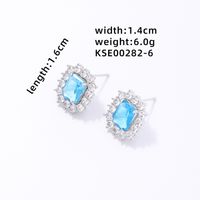 1 Pair Simple Style Rectangle Plating Inlay Copper Zircon Ear Studs sku image 6