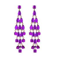 1 Pair Luxurious Water Droplets Tassel Inlay Alloy Resin Gold Plated Drop Earrings main image 1