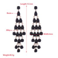 1 Pair Luxurious Water Droplets Tassel Inlay Alloy Resin Gold Plated Drop Earrings main image 2