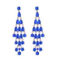 1 Pair Luxurious Water Droplets Tassel Inlay Alloy Resin Gold Plated Drop Earrings sku image 5