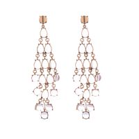 1 Pair Luxurious Water Droplets Tassel Inlay Alloy Resin Gold Plated Drop Earrings sku image 8