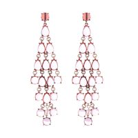 1 Pair Luxurious Water Droplets Tassel Inlay Alloy Resin Gold Plated Drop Earrings sku image 9