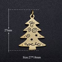 Vintage Style Christmas Tree Feather Stainless Steel Polishing Plating Jewelry Accessories sku image 10