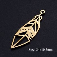 Vintage Style Christmas Tree Feather Stainless Steel Polishing Plating Jewelry Accessories sku image 12