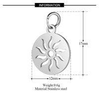 Simple Style Sun Palm Footprint Stainless Steel Polishing Plating Jewelry Accessories main image 2