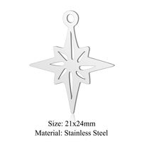 Simple Style Geometric Star Moon Stainless Steel Polishing Plating Jewelry Accessories main image 2