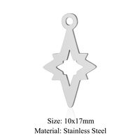 Simple Style Geometric Star Moon Stainless Steel Polishing Plating Jewelry Accessories sku image 1