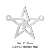 Simple Style Geometric Star Moon Stainless Steel Polishing Plating Jewelry Accessories sku image 3