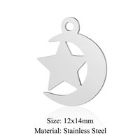Simple Style Geometric Star Moon Stainless Steel Polishing Plating Jewelry Accessories sku image 5