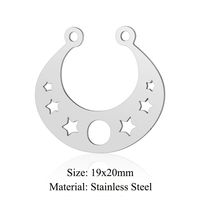 Simple Style Geometric Star Moon Stainless Steel Polishing Plating Jewelry Accessories sku image 8