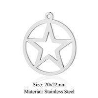 Simple Style Geometric Star Moon Stainless Steel Polishing Plating Jewelry Accessories sku image 9