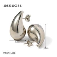 1 Pair Modern Style Water Droplets Solid Color Plating Stainless Steel 18k Gold Plated Ear Studs sku image 2
