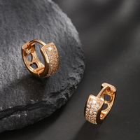 Wholesale Jewelry Xuping Simple Style Geometric Solid Color Alloy Zircon 18k Gold Plated Plating Inlay Hoop Earrings main image 1