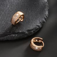 Wholesale Jewelry Xuping Simple Style Geometric Solid Color Alloy Zircon 18k Gold Plated Plating Inlay Hoop Earrings main image 3