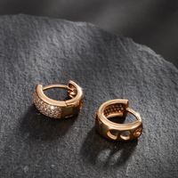 Wholesale Jewelry Xuping Simple Style Geometric Solid Color Alloy Zircon 18k Gold Plated Plating Inlay Hoop Earrings main image 4