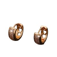 Wholesale Jewelry Xuping Simple Style Geometric Solid Color Alloy Zircon 18k Gold Plated Plating Inlay Hoop Earrings main image 5