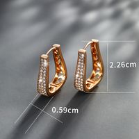 Wholesale Jewelry Vintage Style Xuping Geometric Solid Color Alloy Artificial Gemstones 18k Gold Plated Plating Inlay Hoop Earrings main image 2