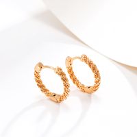 Wholesale Jewelry Vintage Style Xuping Geometric Solid Color Alloy 18k Gold Plated Plating Hoop Earrings main image 4