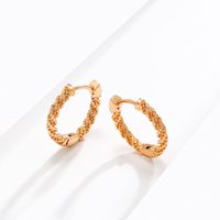 Wholesale Jewelry Vintage Style Xuping Geometric Solid Color Alloy 18k Gold Plated Plating Hoop Earrings main image 5