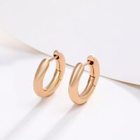 Wholesale Jewelry Xuping Simple Style Geometric Solid Color Alloy 18k Gold Plated Plating Hoop Earrings main image 3