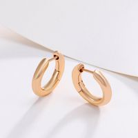 Wholesale Jewelry Xuping Simple Style Geometric Solid Color Alloy 18k Gold Plated Plating Hoop Earrings main image 4